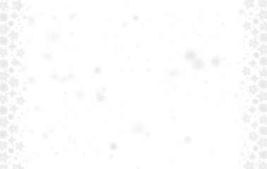 Snowflakes frame border, Snowfall backdrop on transparent background.