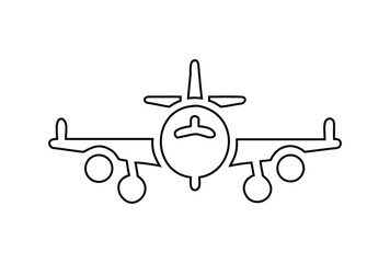 airplane with two wings line icon vector, airplane line art icon vector illustration
