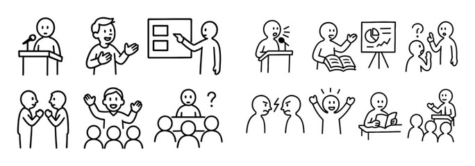 Obraz premium Public Speaking Icons