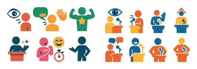 Obraz premium Public Speaking Icons