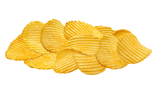 crispy golden ridged potato chips offering satisfying crunch and irresistible flavor, ideal snack for gatherings and individual indulgence