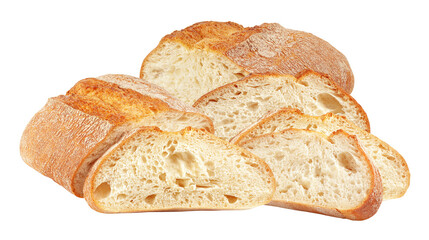 artisan-style bread loaf with slices showing golden crust, ideal for culinary creations, fresh breakfasts, and sandwich recipes, highlighting texture and appeal