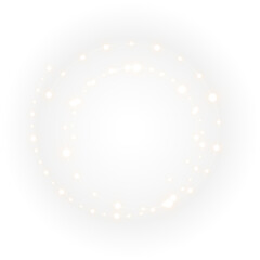 Obraz premium Beautiful golden light garland PNG overlay complete with soft bokeh and warm illumination on a transparent background.