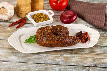 Baked pork tenderloin with mustard