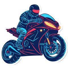 Sleek Cyberpunk Motorcycle with Neon Blue Lights | Futuristic Bike Racing Through Night Cityscape | High Tech Neon Motorcycle in Motion | Sci Fi Cyber Bike with Glowing Blue Trails 