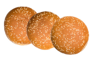 golden sesame burger buns ready to be filled with delicious patties, featuring delightful sesame seeds and soft texture for classic american fast food cuisine