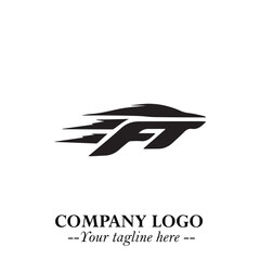 Car Running Fast Logo Symbol in Black on the White Background with Dynamic Speed Design