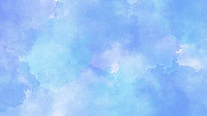 爽やかなブルーの水彩背景　テクスチャ素材