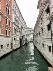 The image captures the iconic Bridge of Sighs in Venice