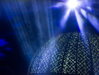 Stage spotlights. Lights beams for showing presentation.