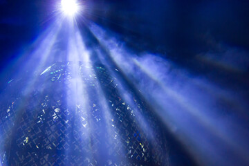 Stage spotlights. Lights beams for showing presentation.