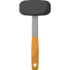 Heavy Duty Sledgehammer With Wooden Handle On Transparent Background