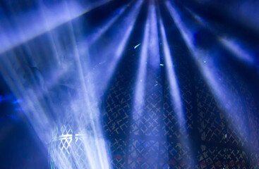 Stage spotlights. Lights beams for showing presentation.