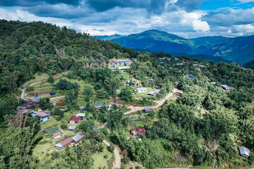 The beautiful landscape of green rice terraces in Bali, Indonesia, and rice fields in Thailand showcases stunning Asian nature and agriculture