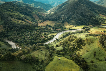 The beautiful landscape of green rice terraces in Bali, Indonesia, and rice fields in Thailand showcases stunning Asian nature and agriculture
