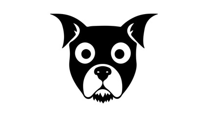 simple vector illustration of a curious dog head shape