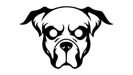 vector image of a scary dog face shape illustration