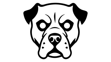 simple angry scary dog face shape vector illustration