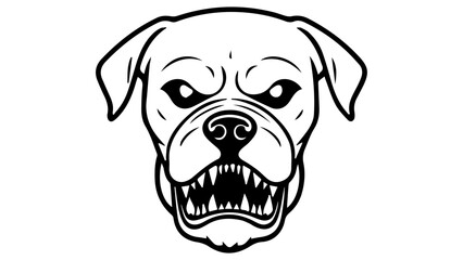 portrait of an angry dog with lots of teeth, simple vector shape illustration of a angry dog face vector illustration
