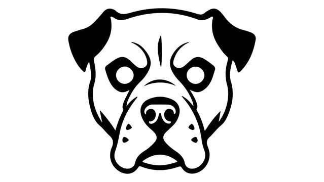 simple angry scary dog face shape vector illustration