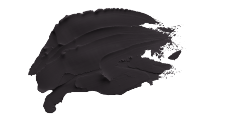 Black clay texture on transparent background.