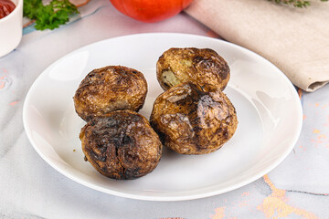 Baked potato barbecue with skin