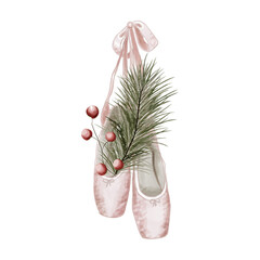 Winter botanical decorative bouquet illustration