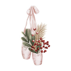 Winter botanical decorative bouquet illustration