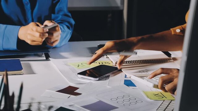 team of UI UX web designer are working together to develop mobile responsive websites with UI UX front end designer previews