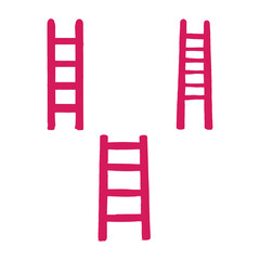 Bright Red Wooden Ladder Icon Perfect for Construction and DIY Graphics