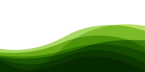 Abstract background with green curves elements. Green simple geometric vector illustration. Wave layout banner business concept.