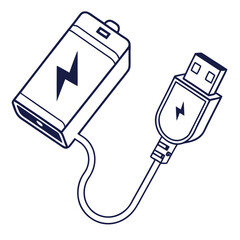 Battery and usb cable