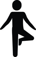 Yoga Balance Pose Silhouette Icon