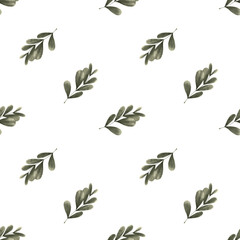Winter Forest Botanical Seamless Pattern