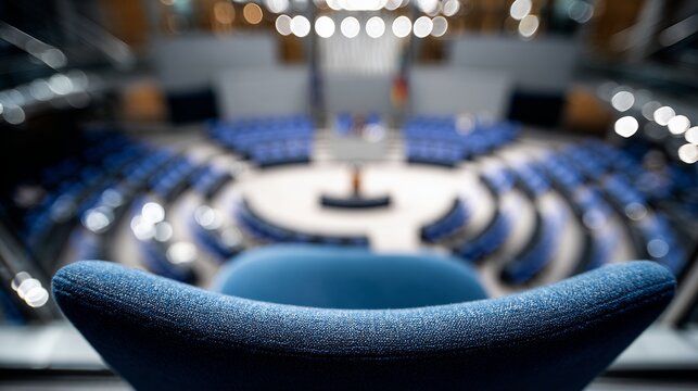 empty seats in parliament chamber - Powered by Adobe
