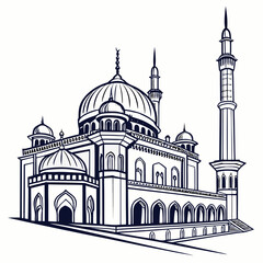 Outline drawing of a mosque