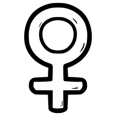 doodle female symbol illustration hand drawn outline vector
