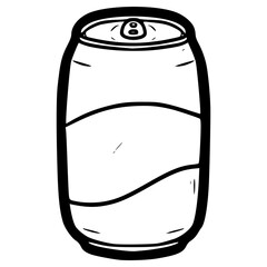 doodle can soda illustration hand drawn outline vector