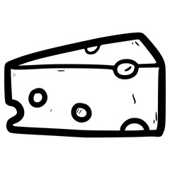 doodle cheese illustration hand drawn outline vector