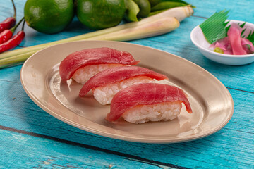 Japanese sushi with tuna fish