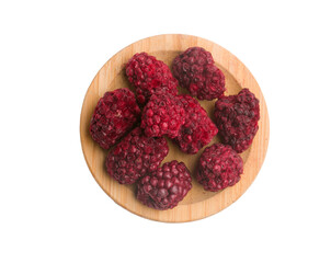 dried blackberries on a white background