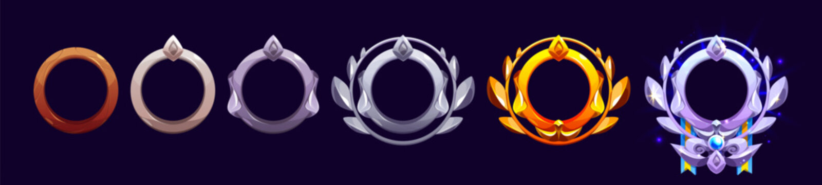 Fantasy medieval frames of game avatars