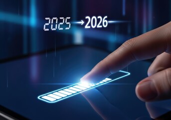 Digital progress from 2025 to 2026, concept of future planning and business growth
