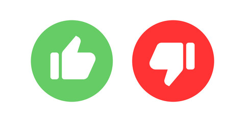 Thumbs Up and Thumbs Down Icons Set. Like and Dislike Symbol for Rating and Feedback.