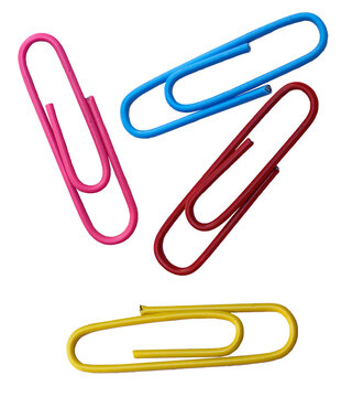 colorful paper clips scattered on a dark background, perfect for office supplies, stationery, and organization themed websites and marketing materials