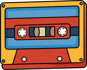 8-track tape vector white background