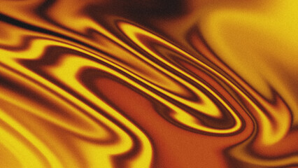 Liquid gold swirl texture with a grainy finish. Wavy liquid gradient lines in deep yellow, orange, and dark brown indicate the liquid's heat and dynamic movement.
