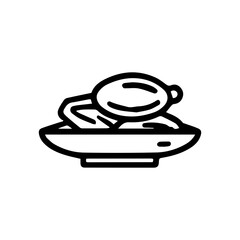 Dates on Plate Line Art Icon