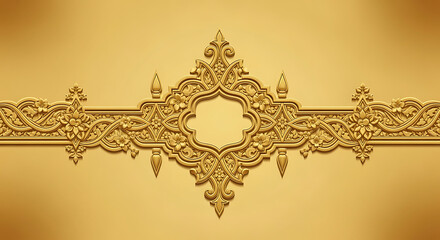 Ornate Gold Ornament Design with Floral Details Background