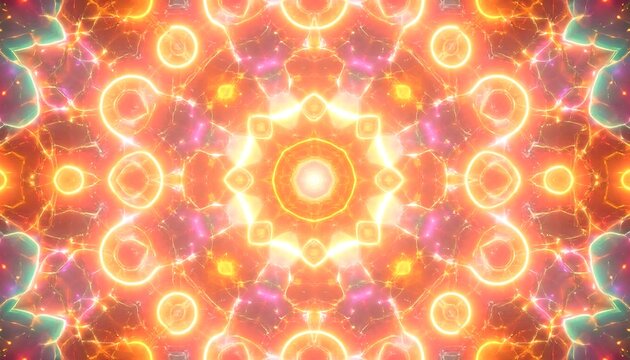Vibrant kaleidoscope design with glowing patterns